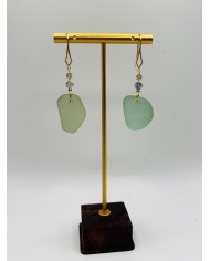 PENDIENTES ARTESANOS DE CRISTAL MARINO