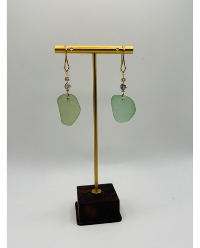 PENDIENTES ARTESANOS DE CRISTAL MARINO