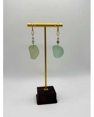 PENDIENTES ARTESANOS DE CRISTAL MARINO