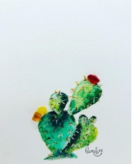 Ilustración pintada con acuarela y cristal marino