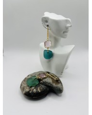 PENDIENTES ARTESANOS DE CRISTAL MARINO