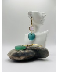 PENDIENTES ARTESANOS DE CRISTAL MARINO