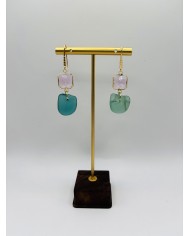 PENDIENTES ARTESANOS DE CRISTAL MARINO