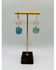 PENDIENTES ARTESANOS DE CRISTAL MARINO