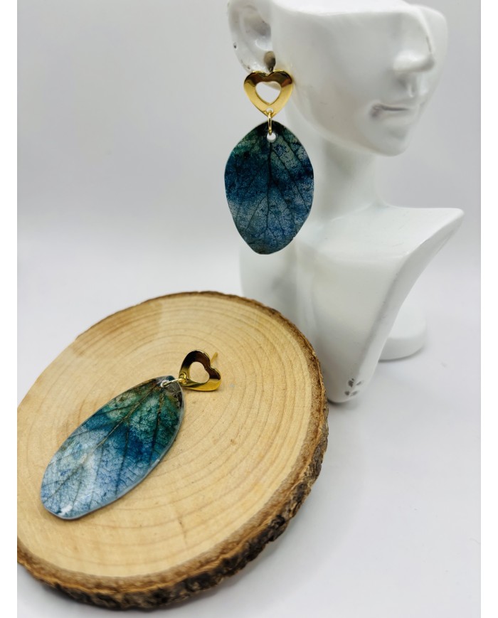 PENDIENTES ARTESANOS DE HOJA NATURAL ESQUELETIZADA