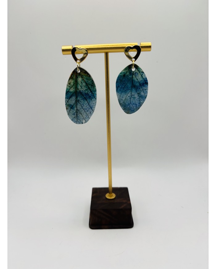 PENDIENTES ARTESANOS DE HOJA NATURAL ESQUELETIZADA