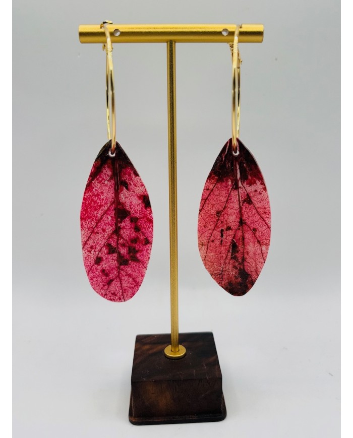 PENDIENTES ARTESANOS DE HOJA NATURAL
