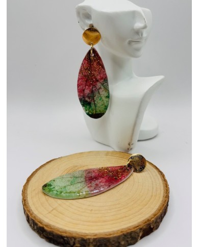 PENDIENTES ARTESANOS DE HOJA NATURAL