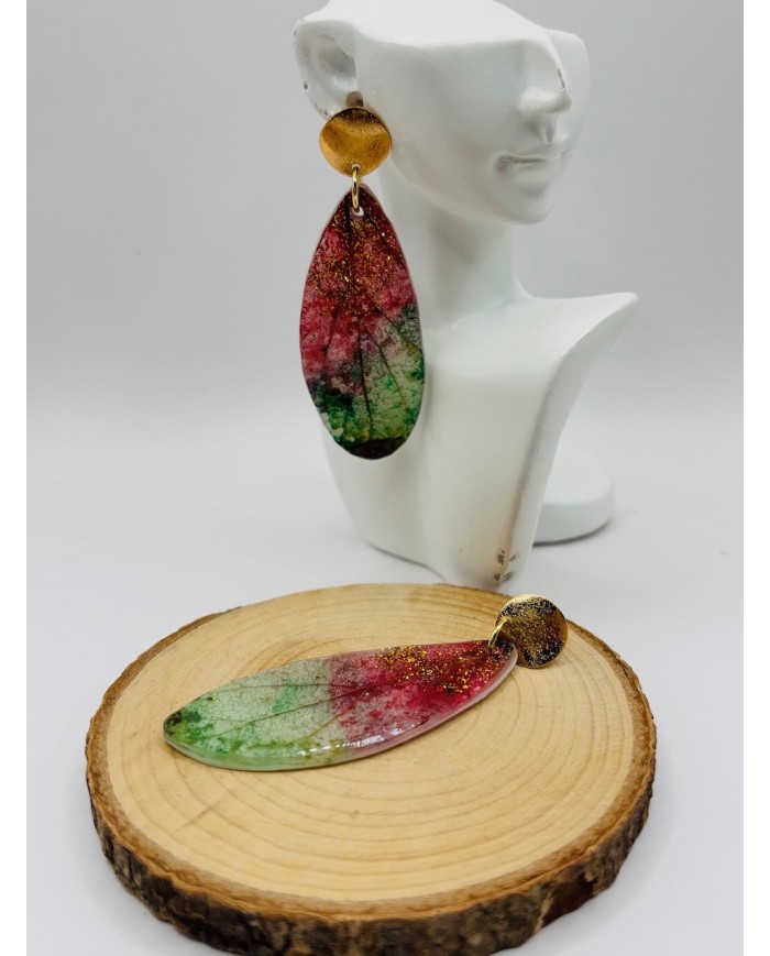 PENDIENTES ARTESANOS DE HOJA NATURAL