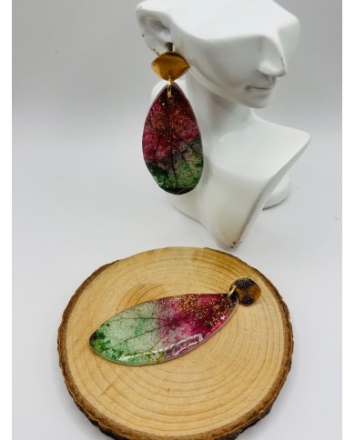 PENDIENTES ARTESANOS DE HOJA NATURAL
