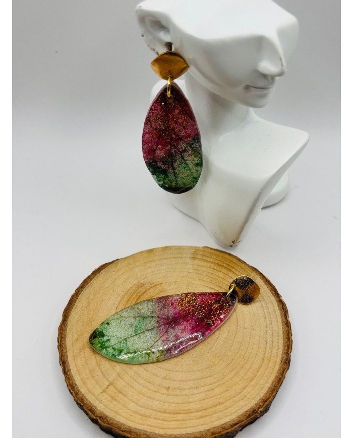 PENDIENTES ARTESANOS DE HOJA NATURAL