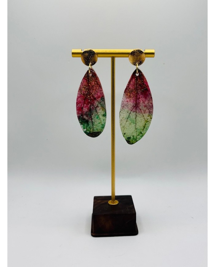 PENDIENTES ARTESANOS DE HOJA NATURAL