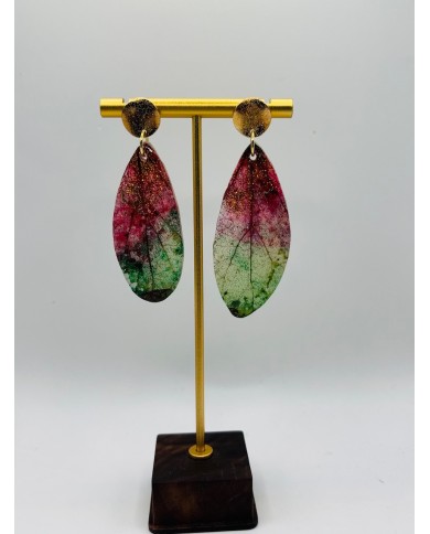 PENDIENTES ARTESANOS DE HOJA NATURAL