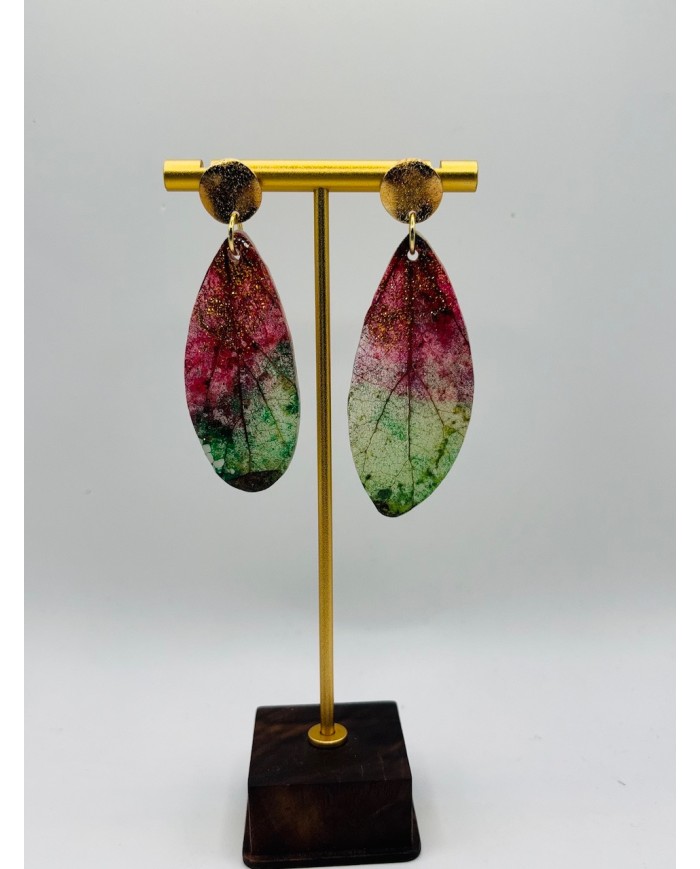 PENDIENTES ARTESANOS DE HOJA NATURAL