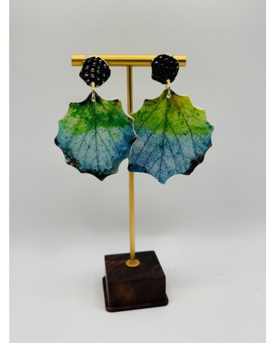 PENDIENTES ARTESANOS DE HOJA NATURAL ESQUELETIZADA