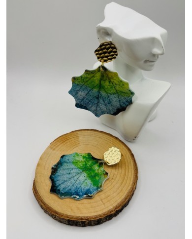 PENDIENTES ARTESANOS DE HOJA NATURAL ESQUELETIZADA