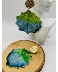 PENDIENTES ARTESANOS DE HOJA NATURAL ESQUELETIZADA
