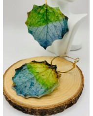 PENDIENTES ARTESANOS DE HOJA NATURAL ESQUELETIZADA