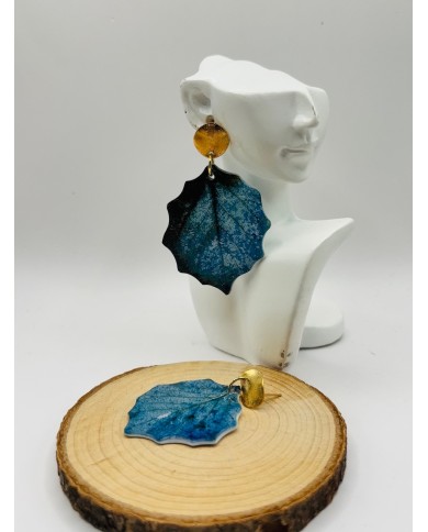 PENDIENTES ARTESANOS DE HOJA NATURAL