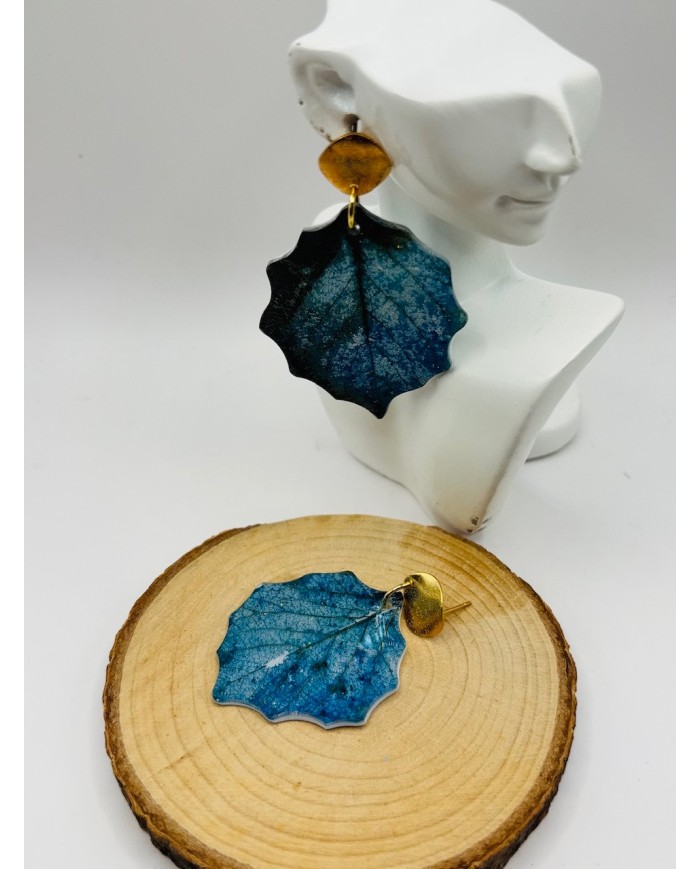 PENDIENTES ARTESANOS DE HOJA NATURAL