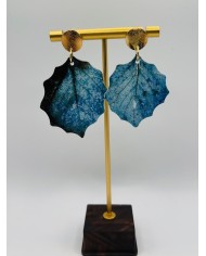 PENDIENTES ARTESANOS DE HOJA NATURAL ESQUELETIZADA