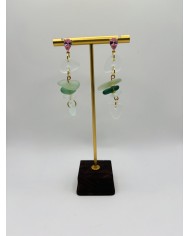 PENDIENTES ARTESANOS DE CRISTAL MARINO