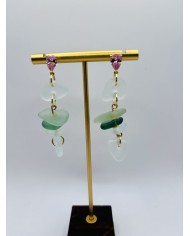 PENDIENTES ARTESANOS DE CRISTAL MARINO