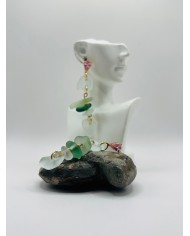 PENDIENTES ARTESANOS DE CRISTAL MARINO