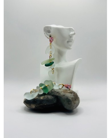 PENDIENTES ARTESANOS DE CRISTAL MARINO