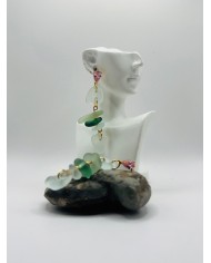 PENDIENTES ARTESANOS DE CRISTAL MARINO