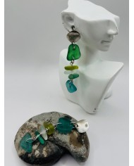 PENDIENTES ARTESANOS DE CRISTAL MARINO