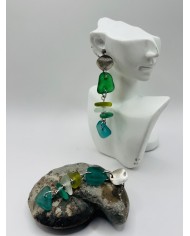 PENDIENTES ARTESANOS DE CRISTAL MARINO