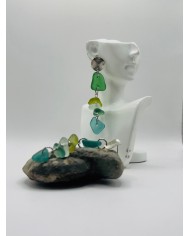 PENDIENTES ARTESANOS DE CRISTAL MARINO