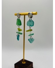 PENDIENTES ARTESANOS DE CRISTAL MARINO