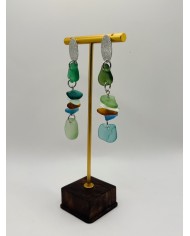PENDIENTES DE CRISTAL MARINO  ARTESANOS
