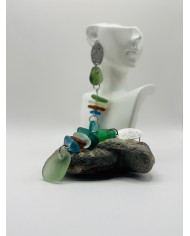 PENDIENTES DE CRISTAL MARINO  ARTESANOS