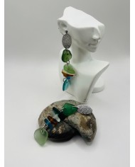 PENDIENTES DE CRISTAL MARINO  ARTESANOS