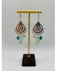 PENDIENTES ARTESANOS DE CRISTAL  MARINO