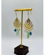 PENDIENTES ARTESANOS DE CRISTAL  MARINO