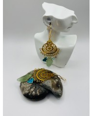 PENDIENTES ARTESANOS DE CRISTAL  MARINO