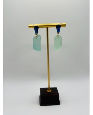 PENDIENTES ARTESANOS DE CRISTAL MARINO