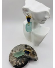 PENDIENTES ARTESANOS DE CRISTAL MARINO