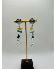 PENDIENTES ARTESANOS DE CRISTAL  MARINO