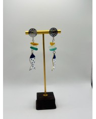 PENDIENTES ARTESANOS DE CRISTAL  MARINO