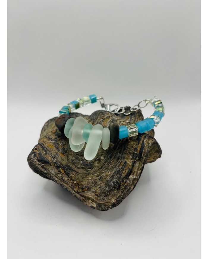 PULSERA DE CRISTAL MARINO ARTESANA