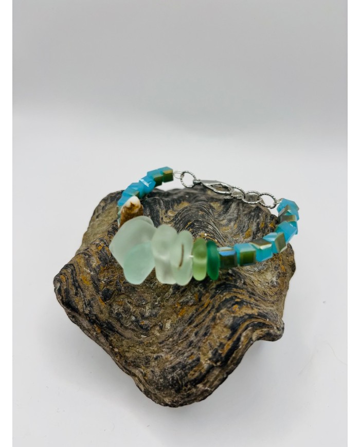 PULSERA ARTESANA DE CRISTAK MARINO