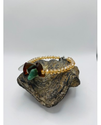 PULSERA ARTESANA DE CRISTAL MARINO