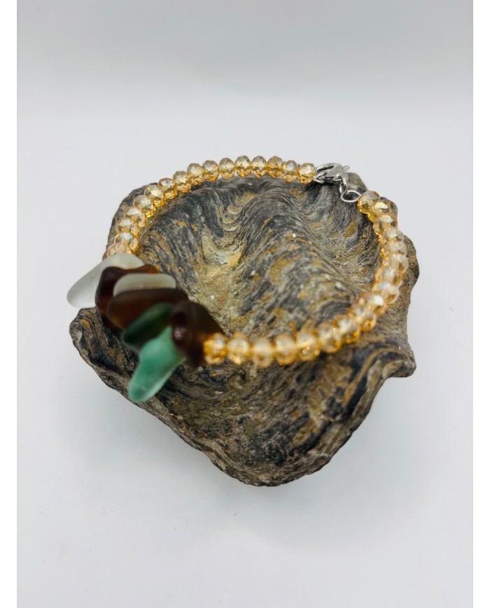 PULSERA ARTESANA DE CRISTAL MARINO