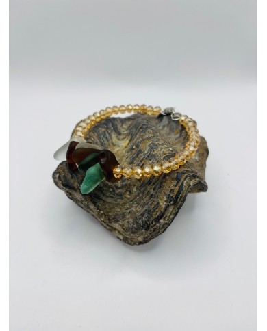 PULSERA ARTESANA DE CRISTAL MARINO