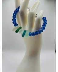 PULSERA ARTESANA DE CRISTAL MARINO
